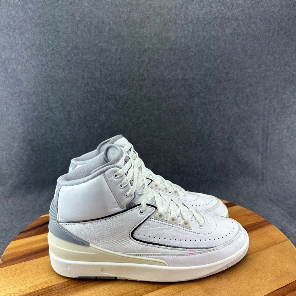 Air Jordan 2 Retro White Cement Grey Sail Black Men's Size 8 DR8884-100